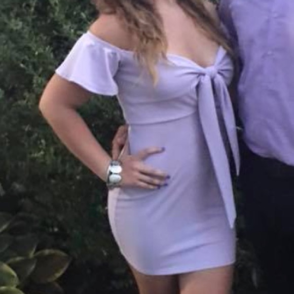 LAVENDER BODYCON COCKTAIL DRESS - Picture 1 of 2